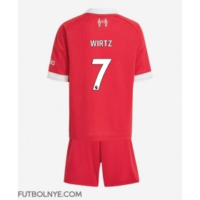 Camiseta Liverpool Florian Wirtz #7 Primera Equipación para niños 2025-26 manga corta (+ pantalones cortos)